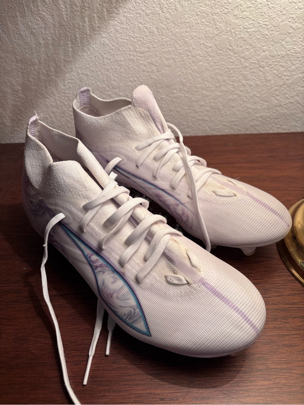 Puma Ultra 5 Match+ Brilliance Women’s Soccer Cleats Size 8.5 White Lavender